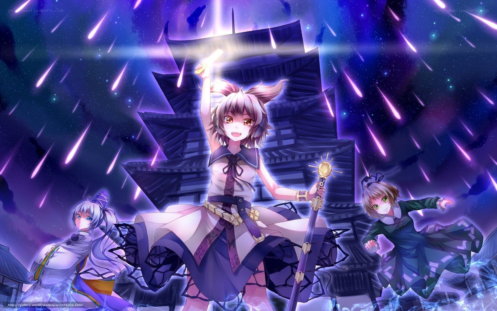 Anime girls with magic staff