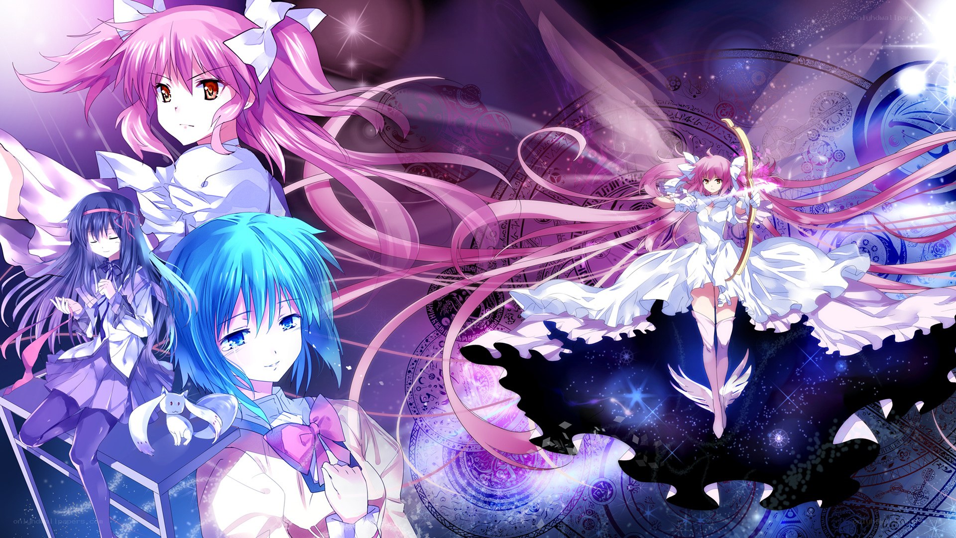 anime girls with magical theme