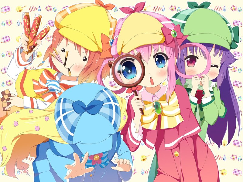 anime girls with magnifying glasses