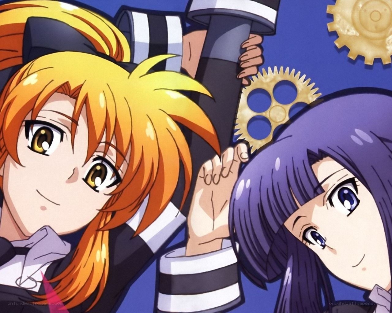 anime girls with mechanical gear