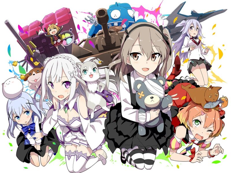 Anime Girls with Mechs — White