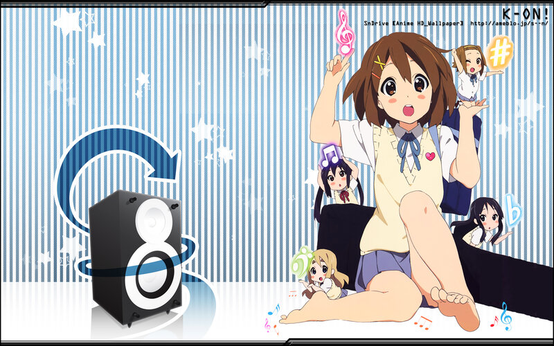 anime girls with music speaker