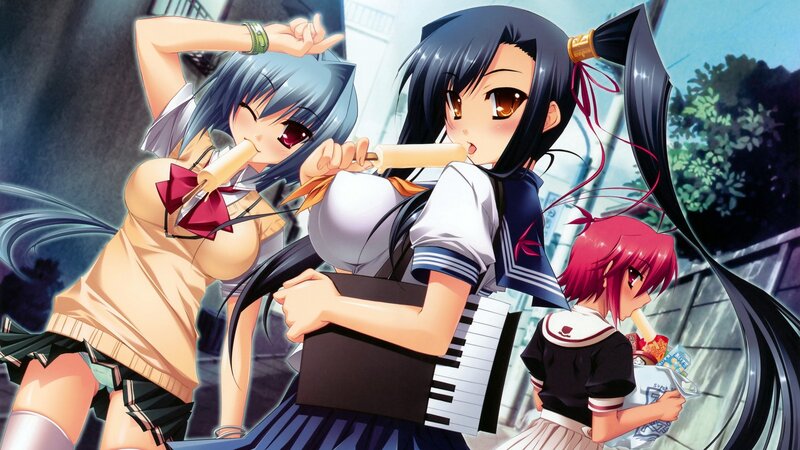 anime girls with musical instruments