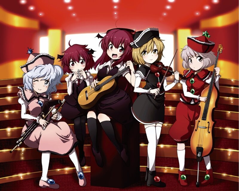 anime girls with musical instruments