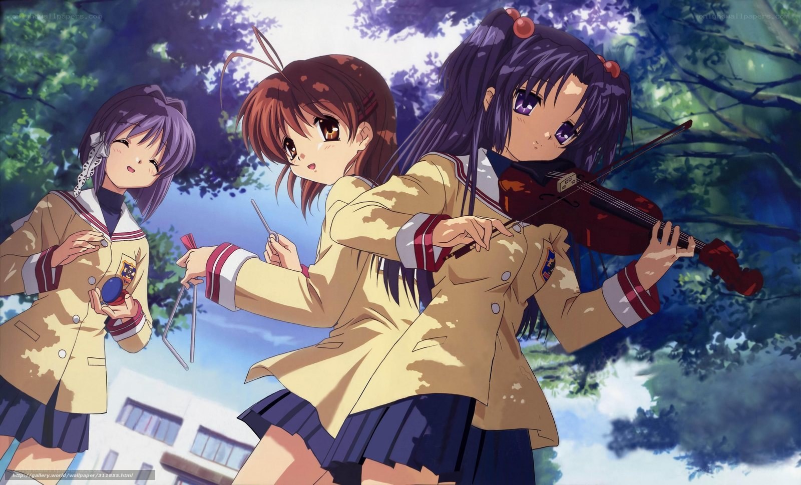 anime girls with musical instruments