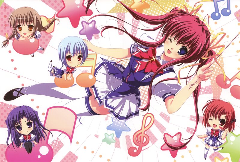 Anime girls with musical notes