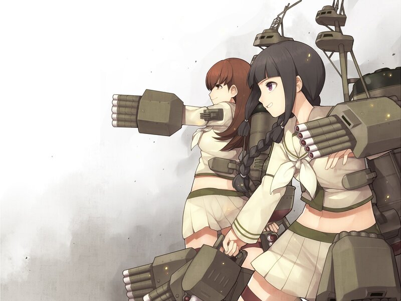 Anime girls with naval weapons