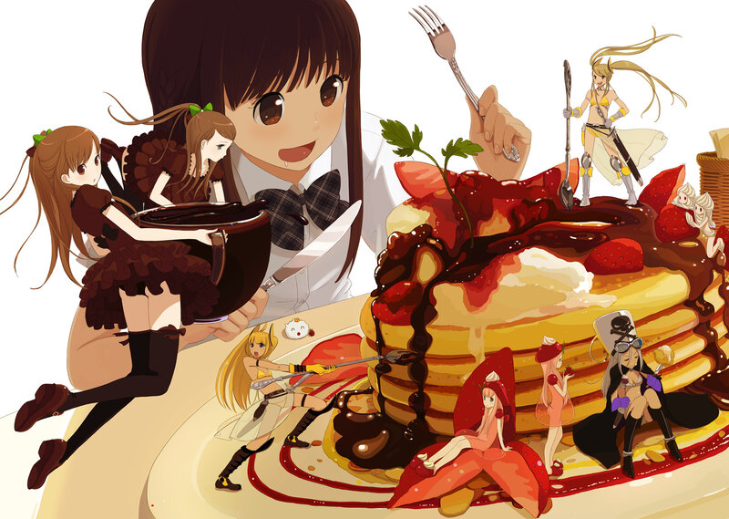 Anime Girls with Pancakes