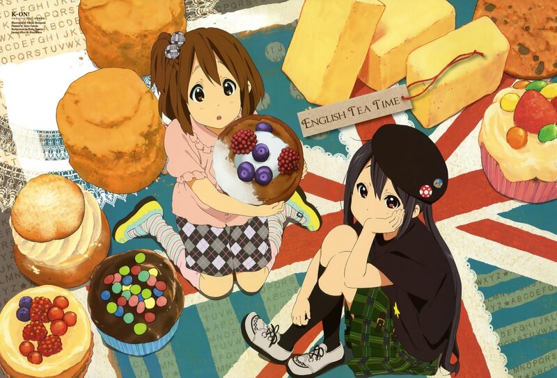 Anime girls with pastries