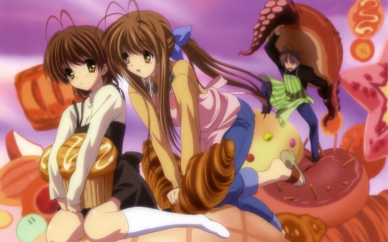 anime girls with pastries
