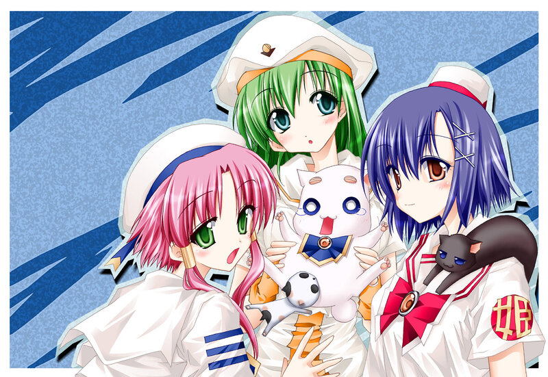 anime girls with pets