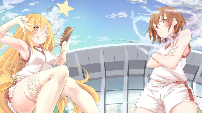 Anime girls with phones