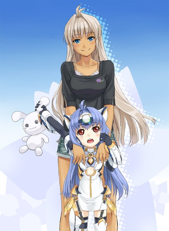Anime girls with plush toy