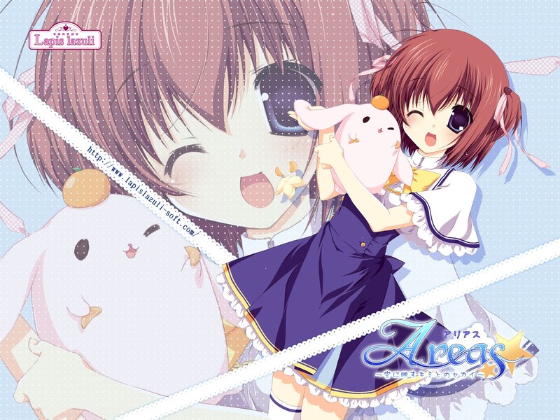 Anime girls with plush toy