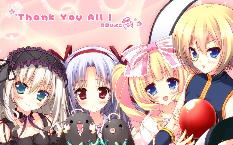 Anime girls with plushies