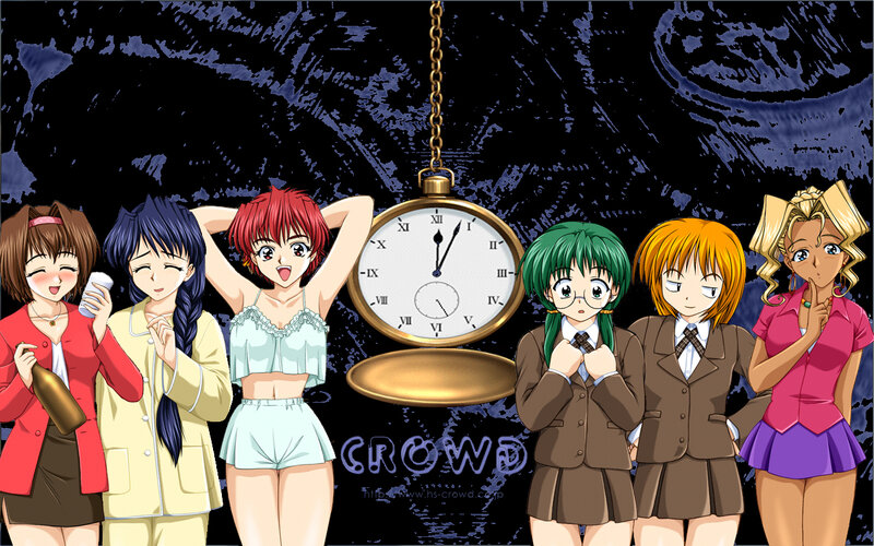 anime girls with pocket watch
