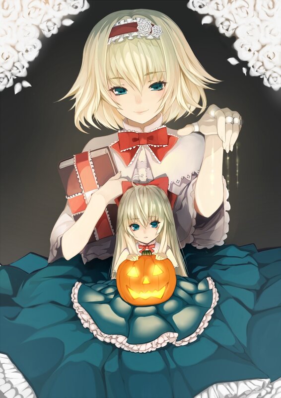 Anime girls with pumpkin