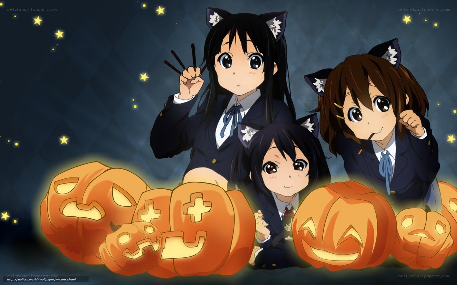 Anime girls with pumpkins