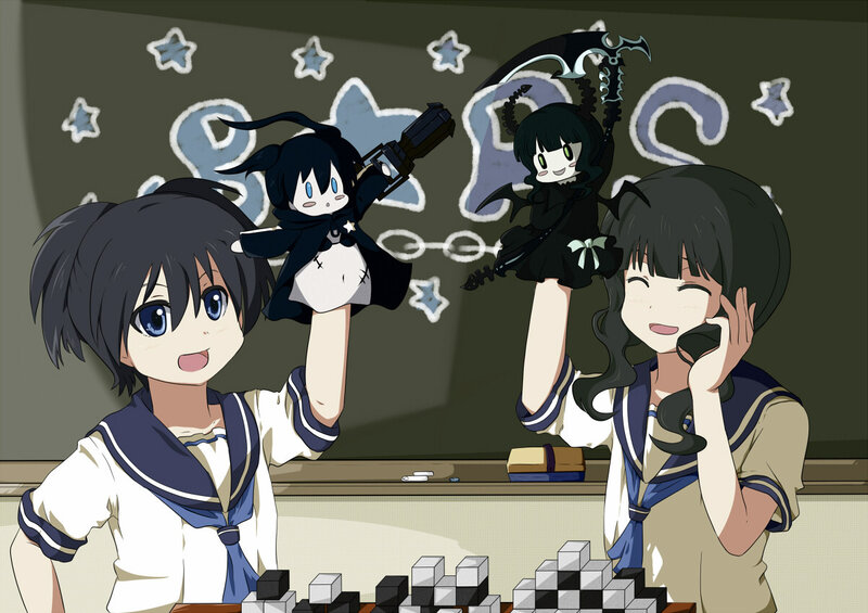 Anime girls with puppets