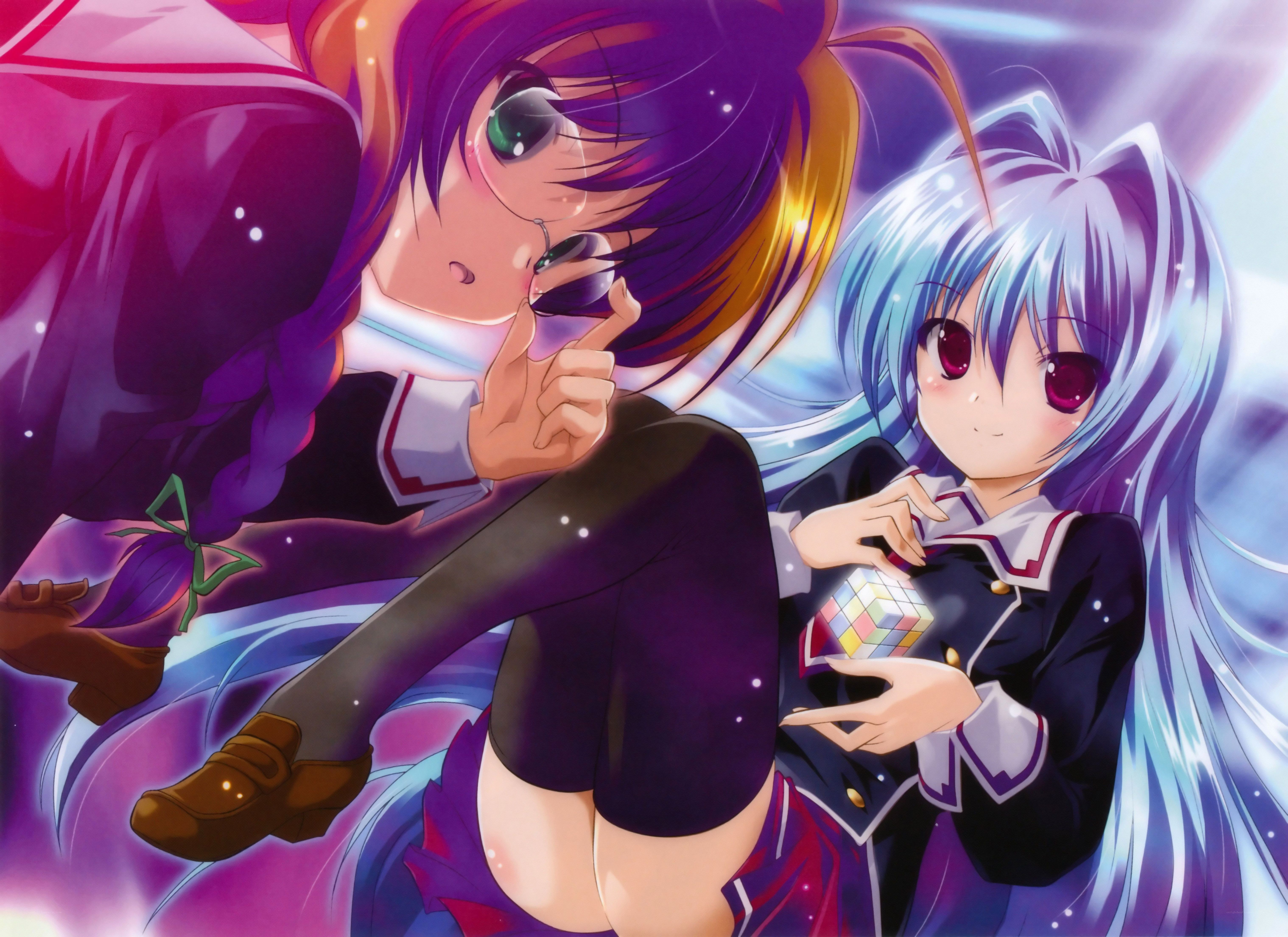 Anime girls with puzzle cube