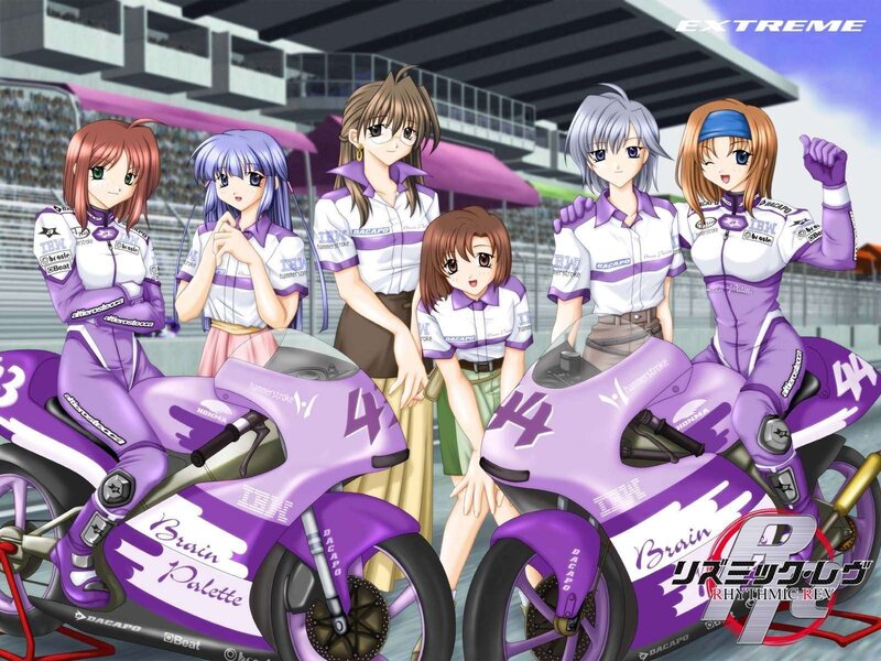 anime girls with racing bikes