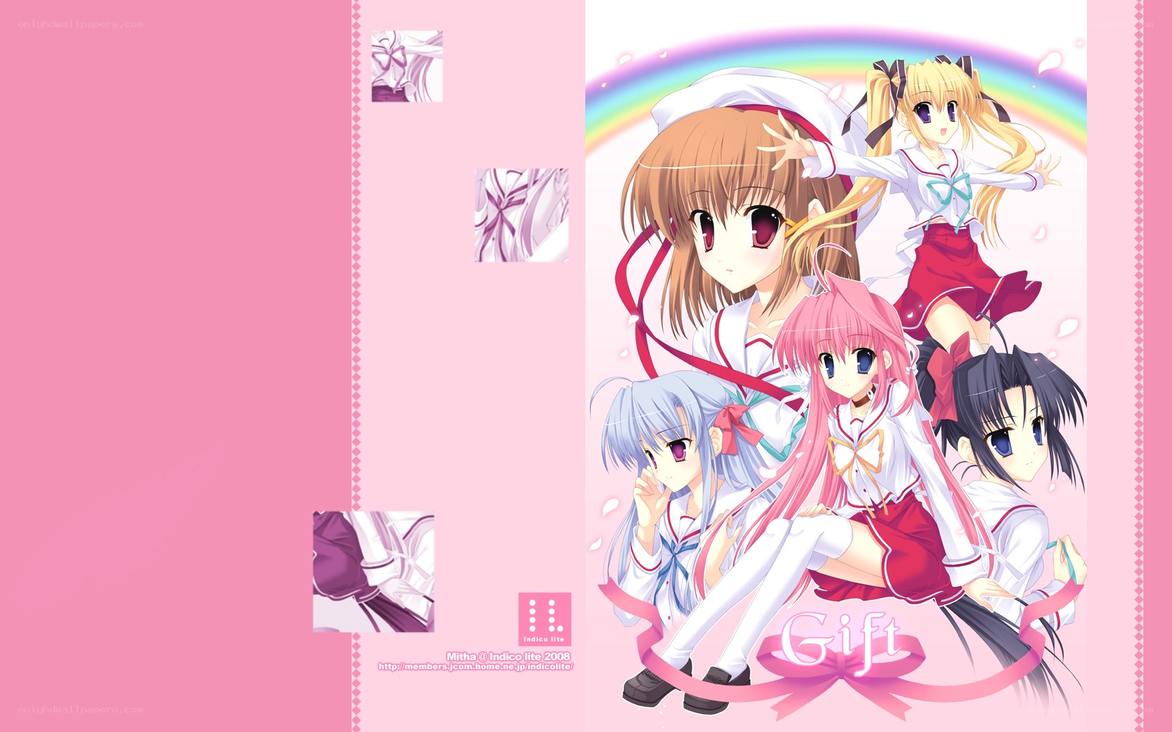 Anime girls with rainbow
