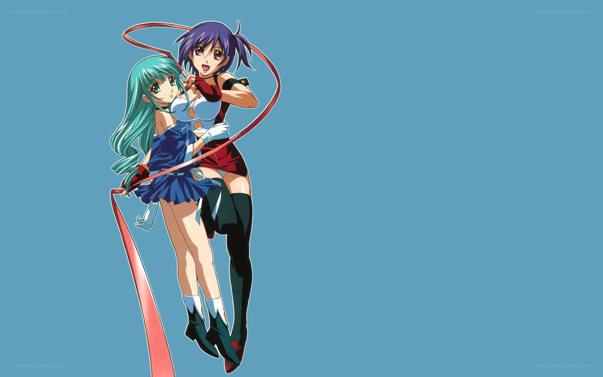 anime girls with ribbon