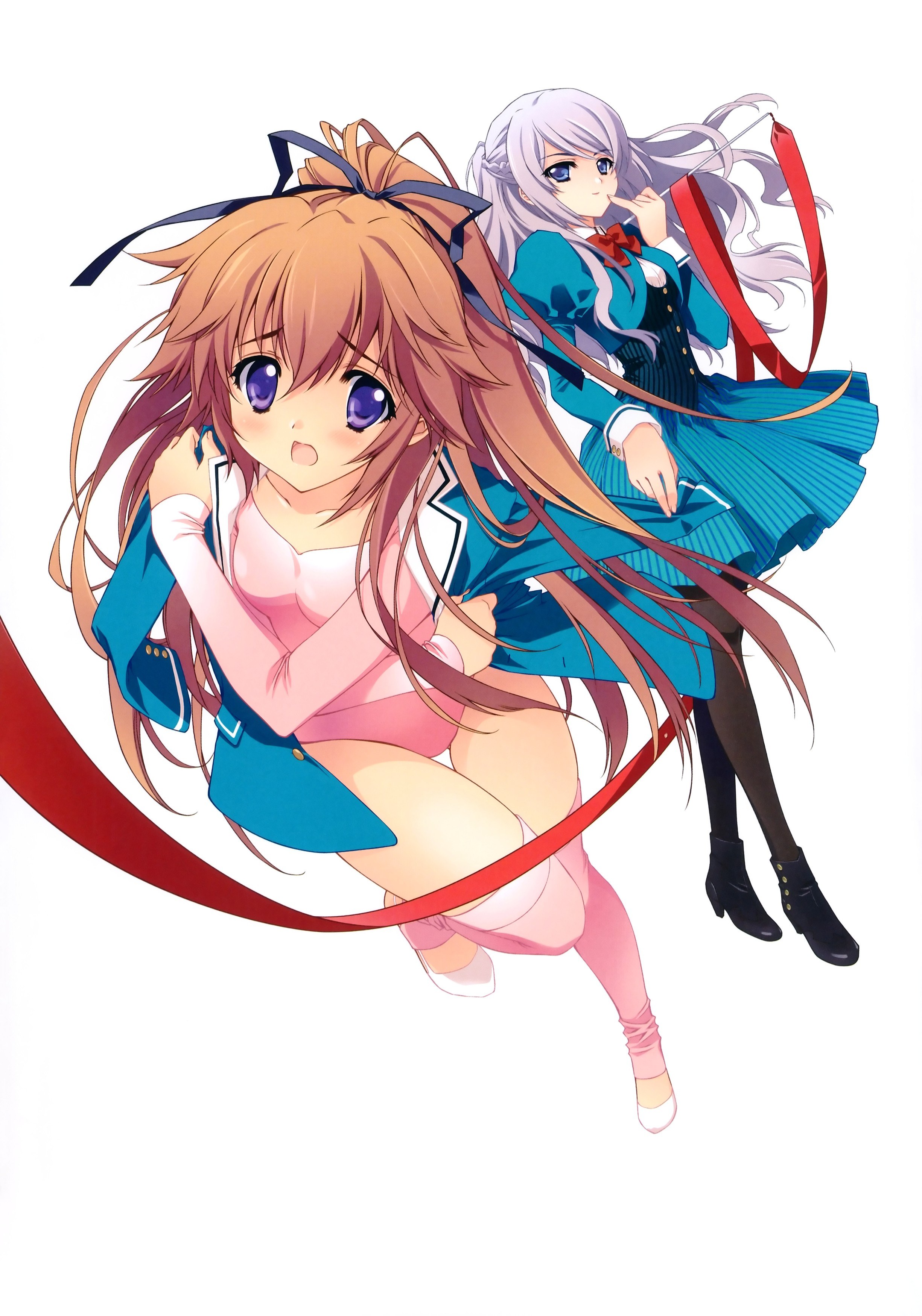 Anime girls with ribbons
