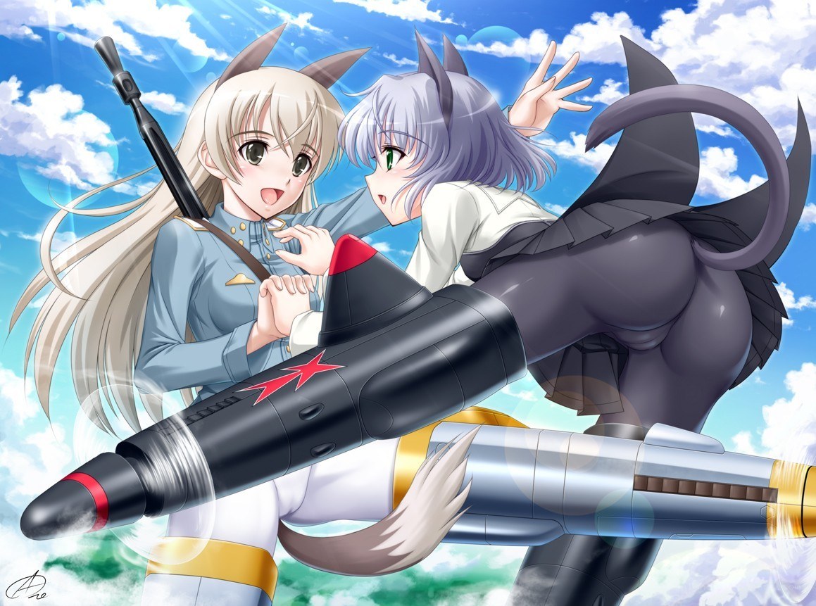 Anime girls with rocket