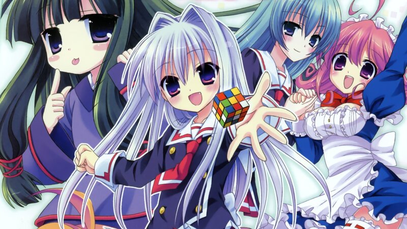 Anime girls with Rubik's cube