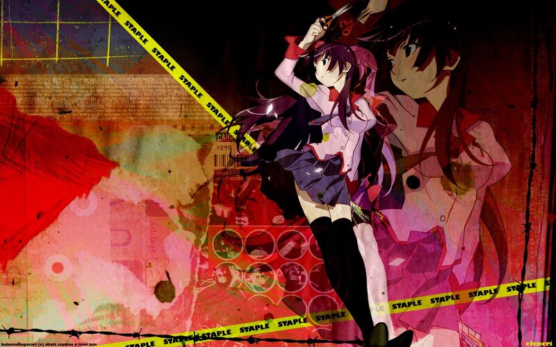 Anime girls with scissors and tape