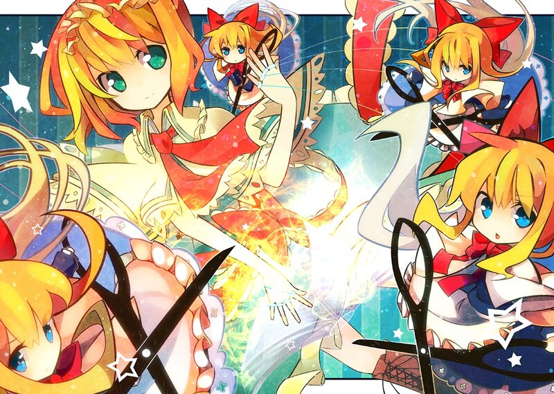Anime Girls with Scissors — Yellow