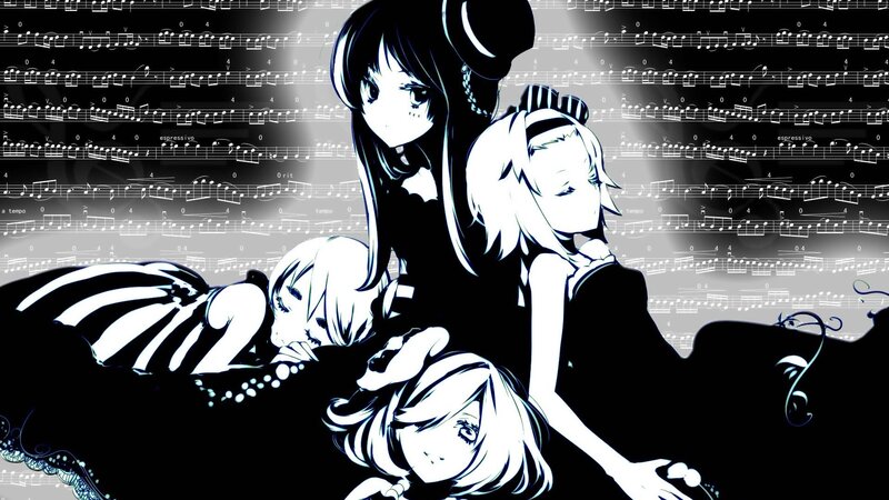 anime girls with sheet music
