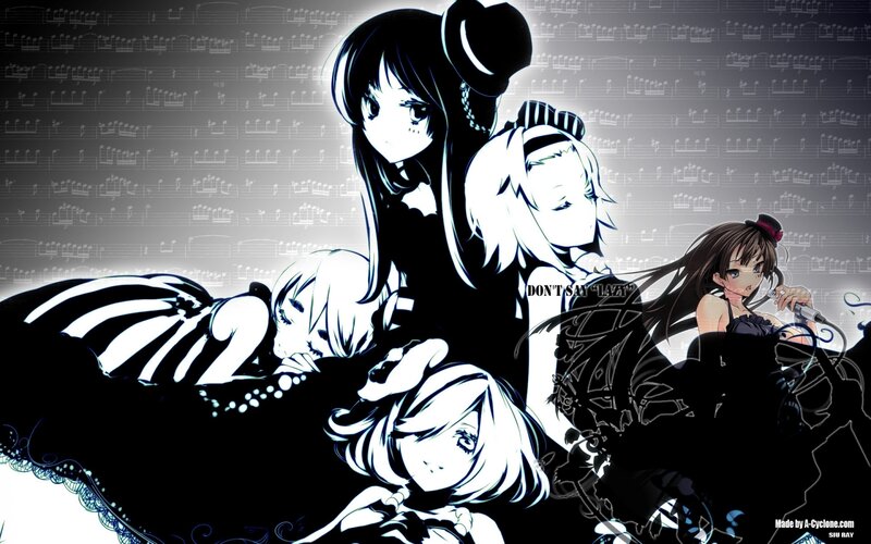 Anime Girls with Sheet Music — Black