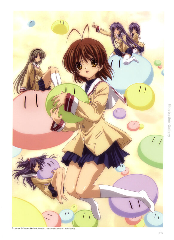 Anime girls with smiling orbs