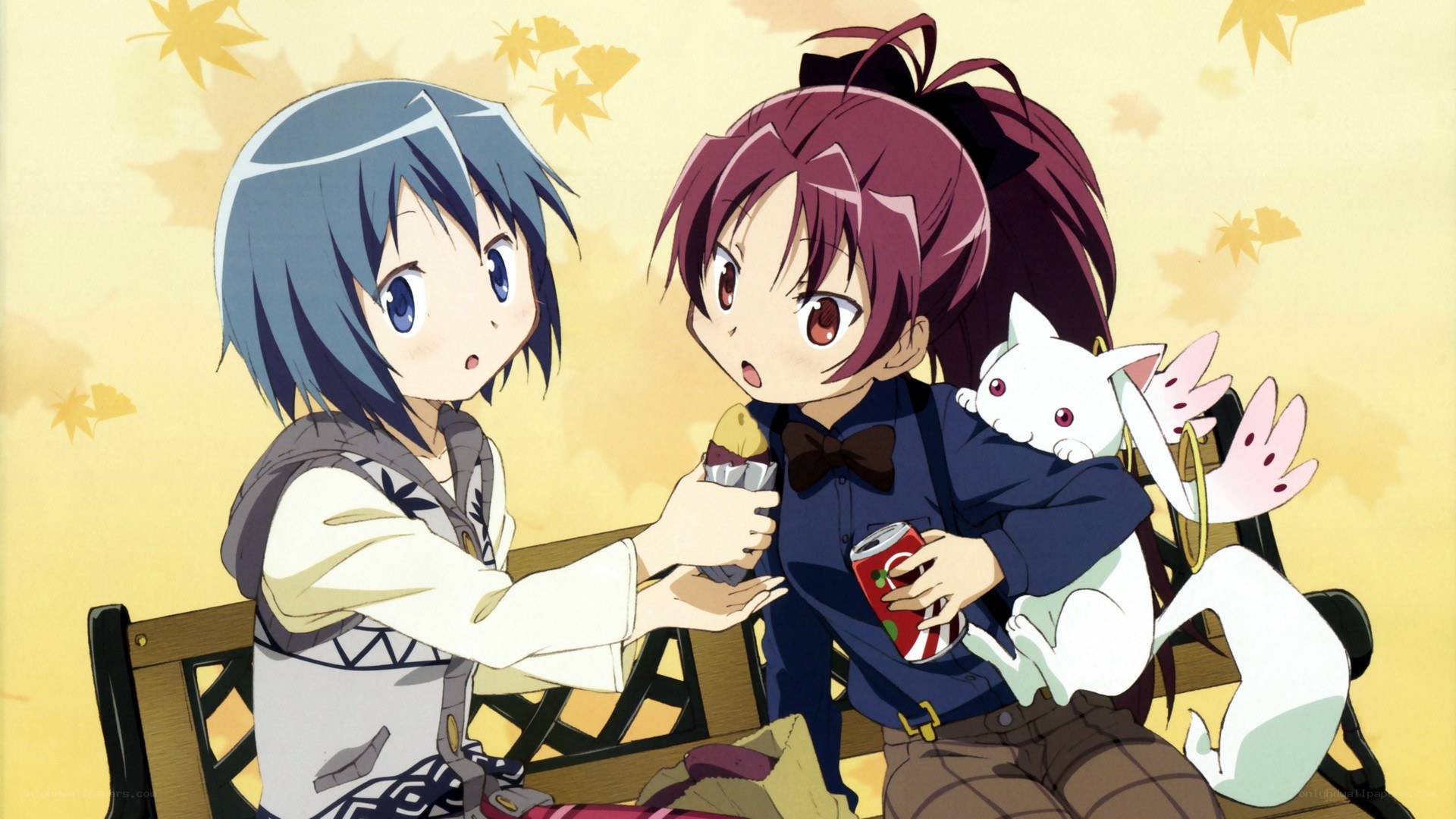Anime girls with snacks