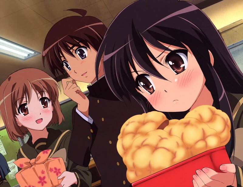 Anime girls with snacks