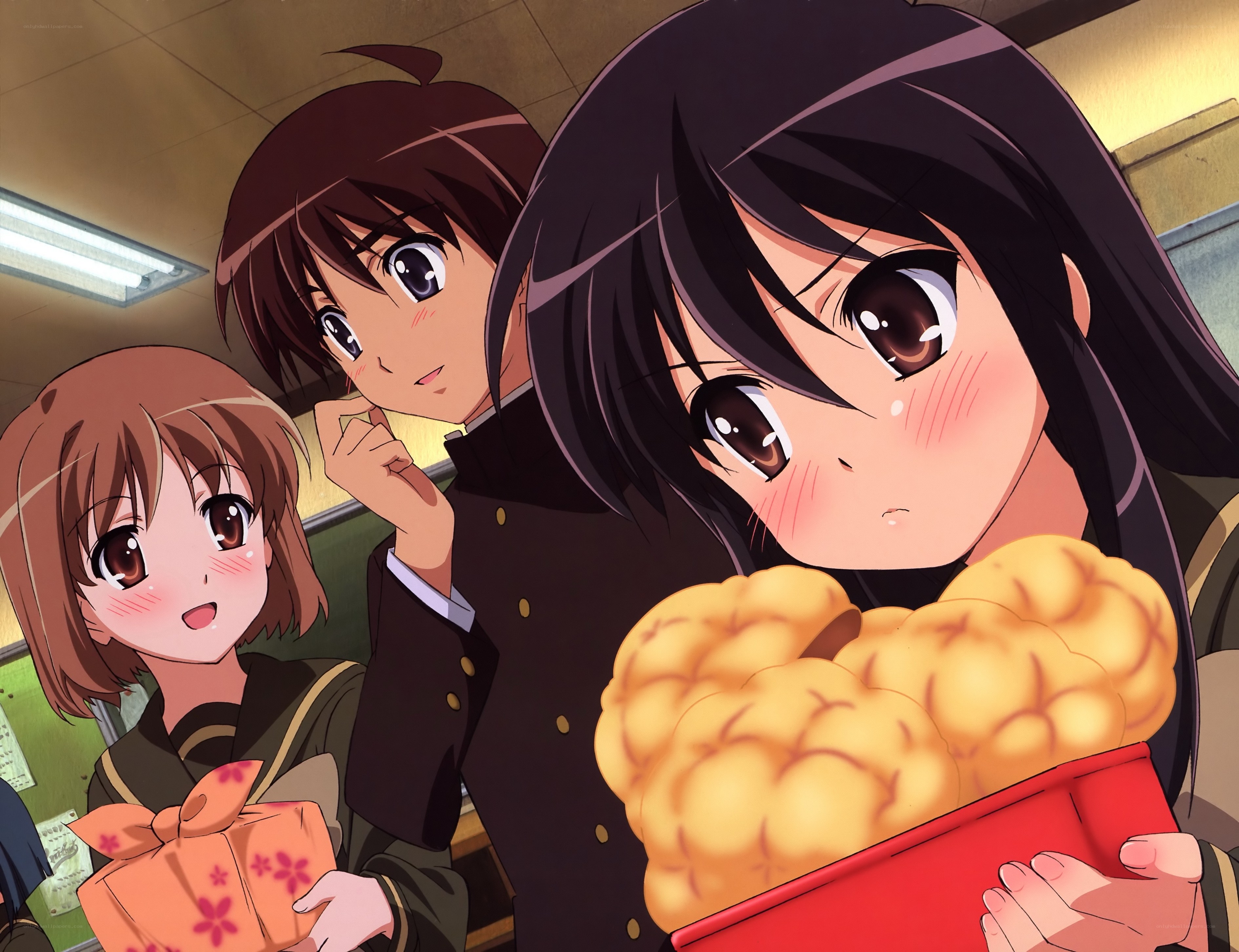 Anime girls with snacks
