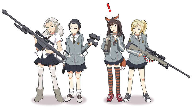anime girls with sniper rifles