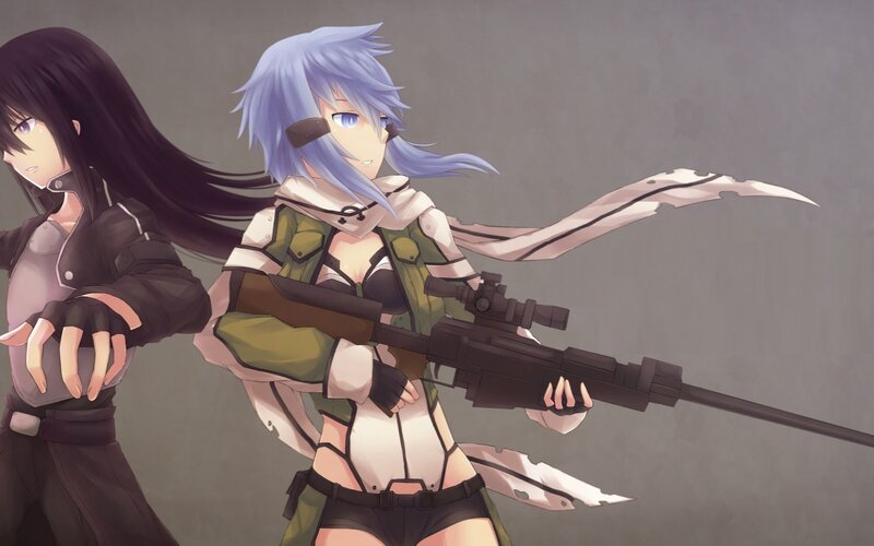 Anime girls with sniper rifles