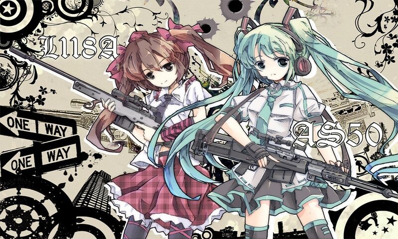 Anime girls with sniper rifles