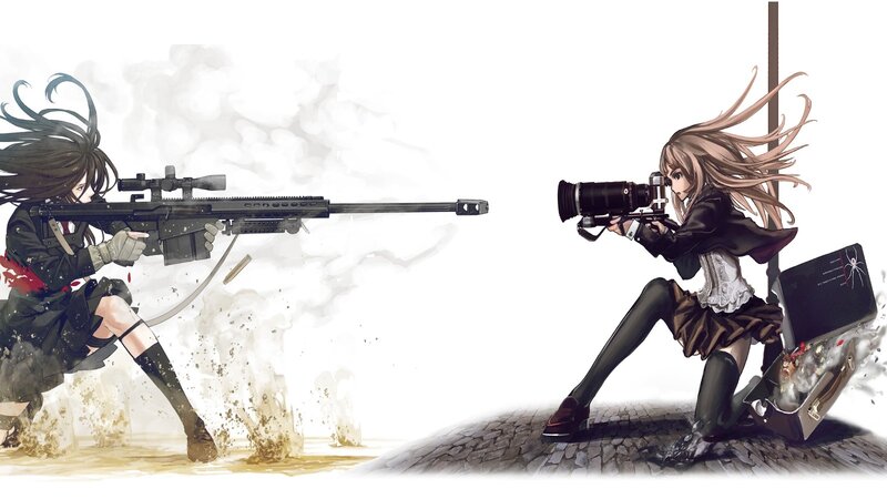 Anime girls with sniper rifles