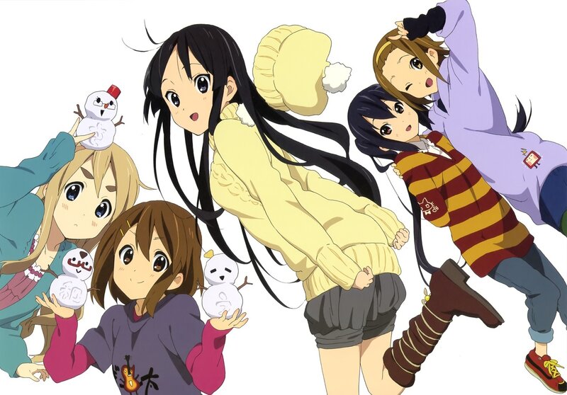 Anime Girls with Snowmen — Yellow