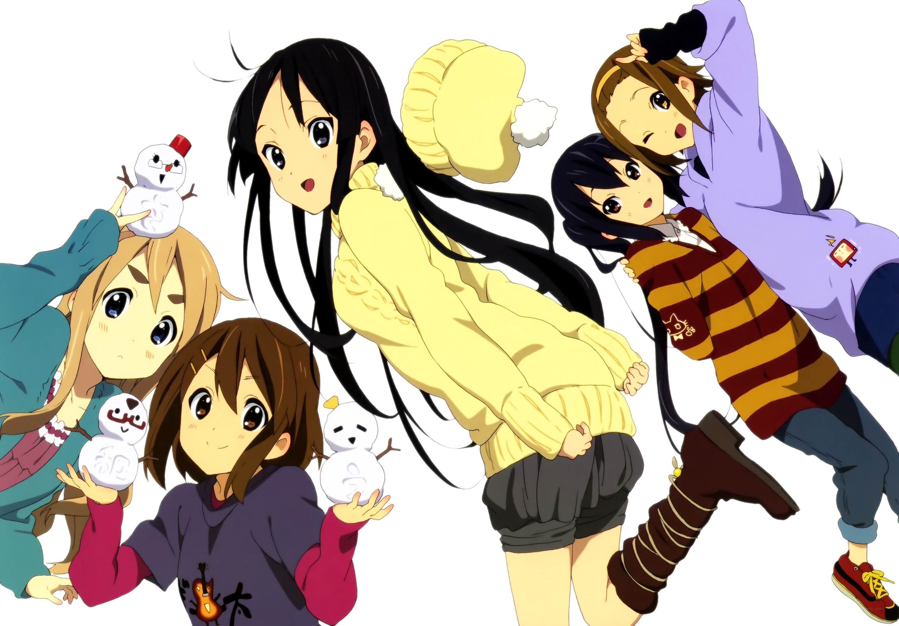 Anime girls with snowmen