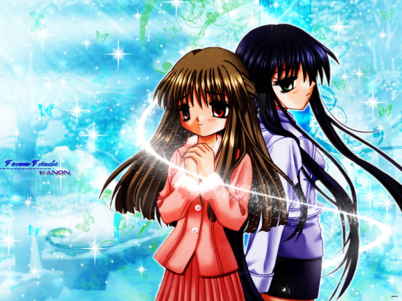Anime girls with sparkles