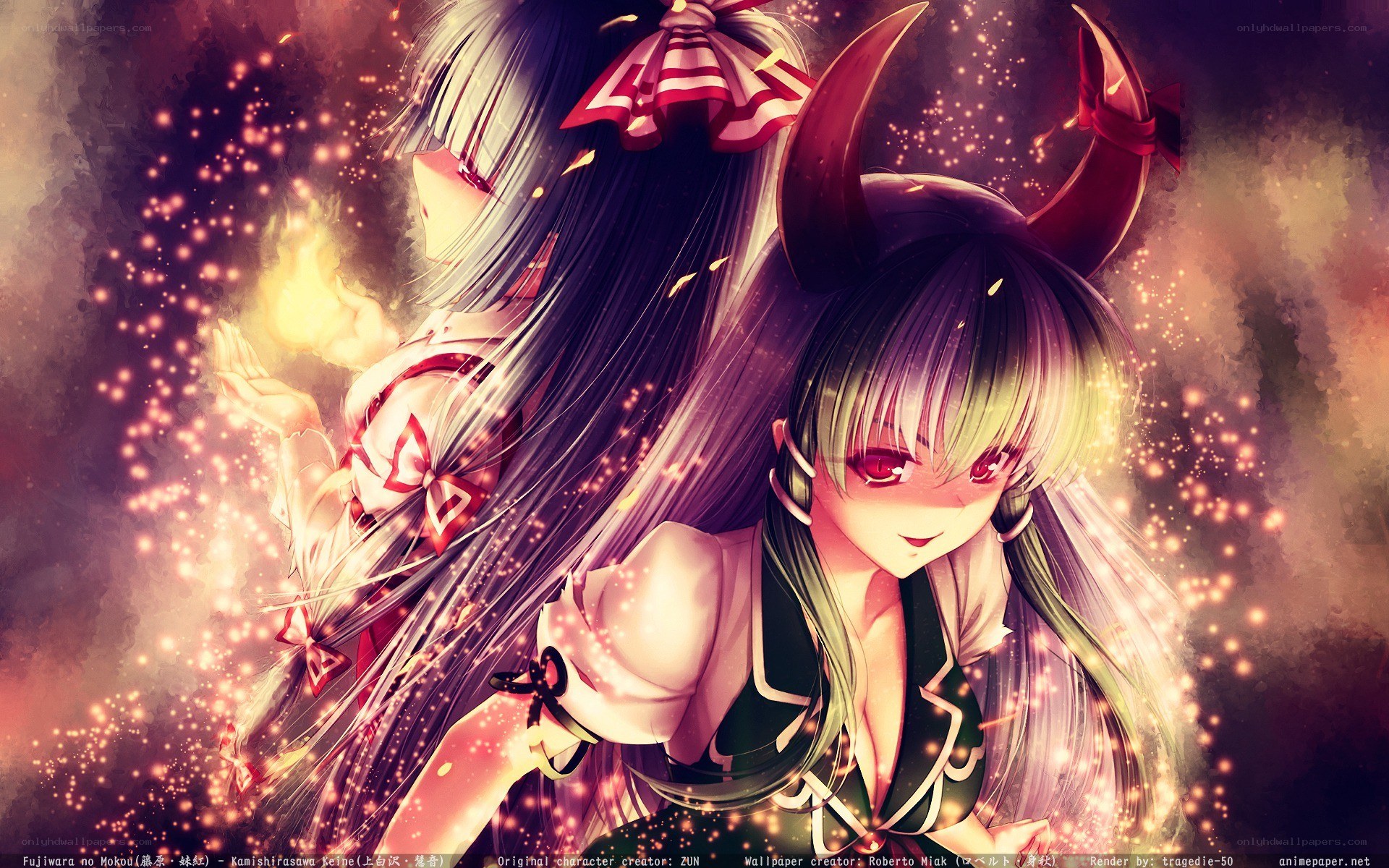 Anime girls with sparkles