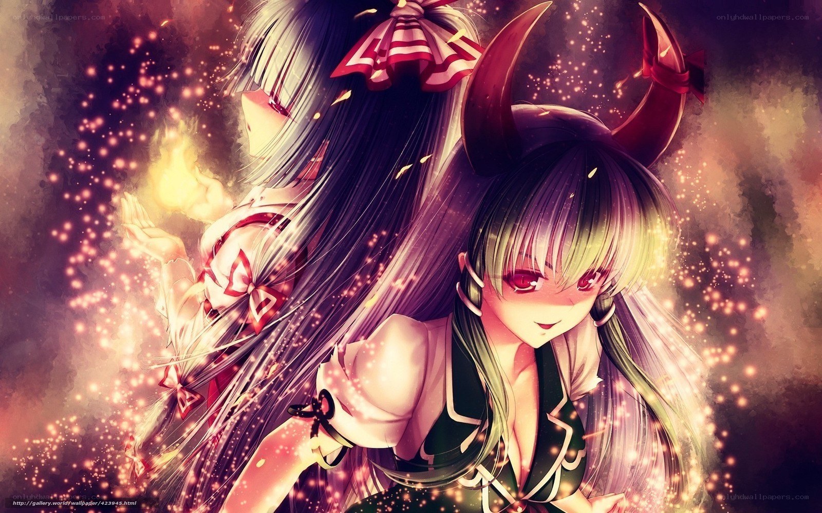 Anime girls with sparkles