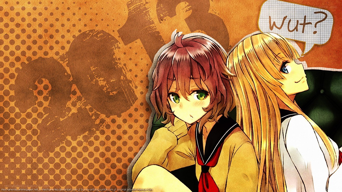 anime girls with speech bubble