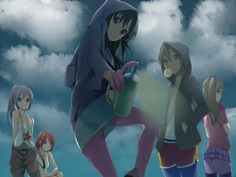 anime girls with spray can