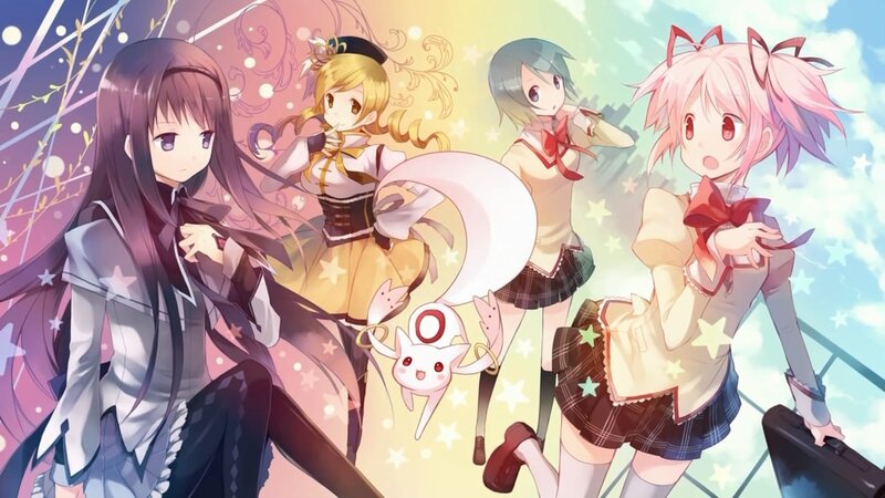 anime girls with starry background